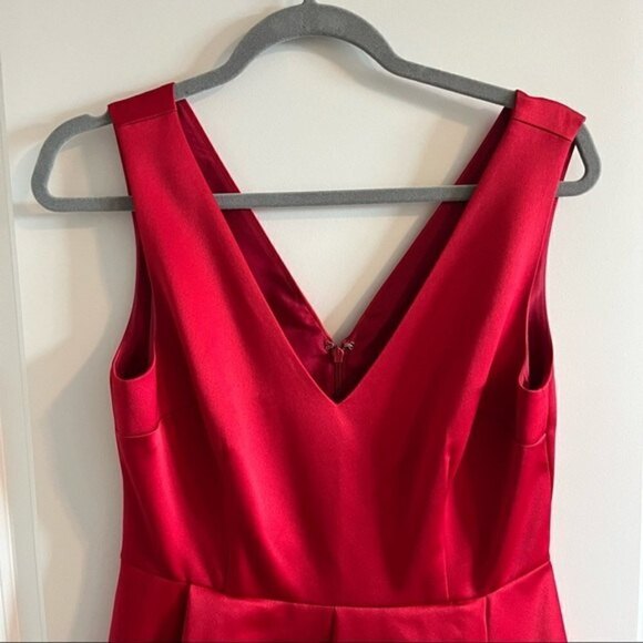 CYNTHIA Rowley Pleated Satin Skater Dress Size 4 - Picture 4 of 13